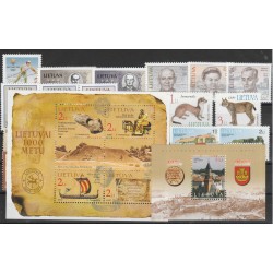 2002 LITUANIA LIETUVA ANNATA COMPLETA 25 VALORI E 2BF MNH MF51239