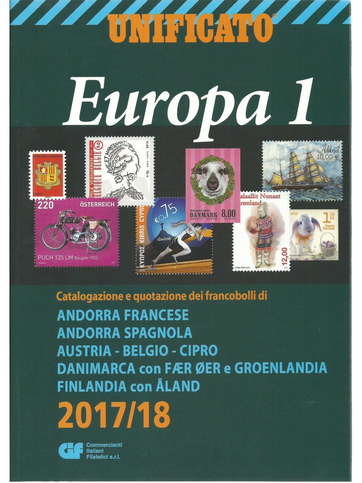 UNIFICATO 2017-2018 CATALOGO FRANCOBOLLI EUROPA VOLUME 1 MF25555