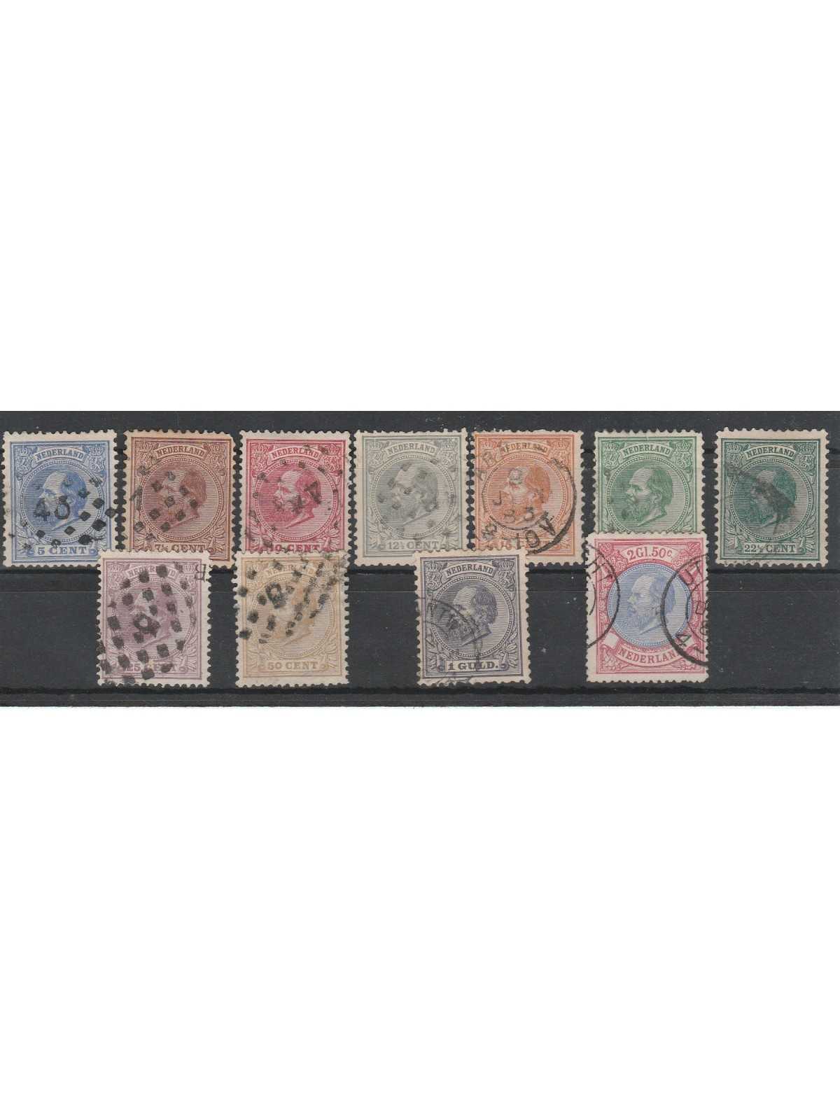 18702-88 OLANDA NEDERLAND GUGLIEMO III 11 VALORI USATI MF51411