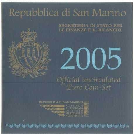 2005 SAN MARINO DIVISIONALE EURO 9 MONETE FDC IN CONFEZIONE MF25520