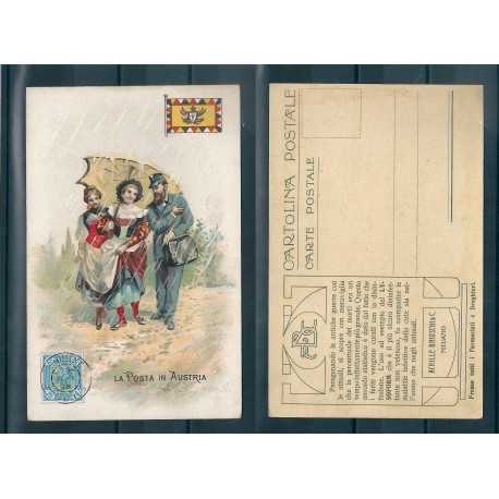 CARTOLINA PUBBLICITARIA ACHILLE BRIOSCHI LYSOFORM LA POSTA IN AUSTRIA MF40921