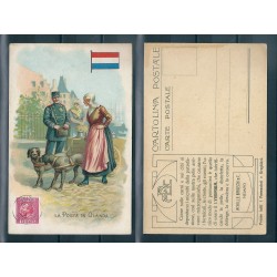 CARTOLINA PUBBLICITARIA ACHILLE BRIOSCHI LYSOFORM LA POSTA IN OLANDA MF40912