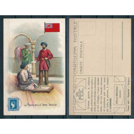 CARTOLINA ACHILLE BRIOSCHI LYSOFORM LA POSTA NELLE INDIE INGLESI MF40898