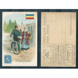 CARTOLINA PUBBLICITARIA ACHILLE BRIOSCHI LYSOFORM LA POSTA IN ROMANIA MF40889