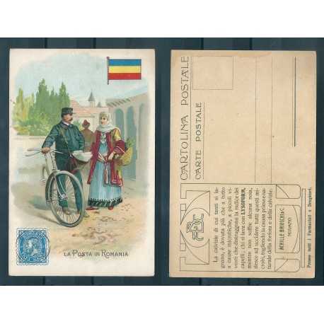 CARTOLINA PUBBLICITARIA ACHILLE BRIOSCHI LYSOFORM LA POSTA IN ROMANIA MF40889
