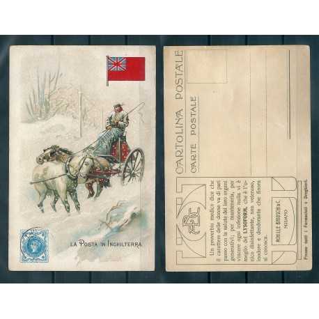 CARTOLINA POSTALE ACHILLE BRIOSCHI LYSOFORM LA POSTA IN INGHILTERRA MF40895 CARTOLINA POSTALE ACHILLE BRIOSCHI LYSOFORM LA POSTA IN INGHILTERRA MF40895