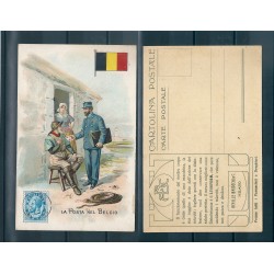 CARTOLINA PUBBLICITARIA ACHILLE BRIOSCHI LYSOFORM LA POSTA NEL BELGIO MF40913