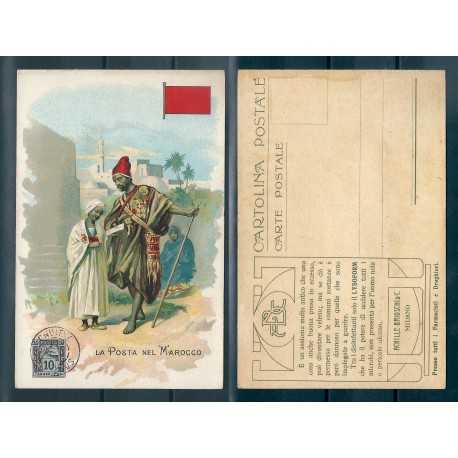 CARTOLINA PUBBLICITARIA ACHILLE BRIOSCHI LYSOFORM LA POSTA NEL MAROCCO MF40882