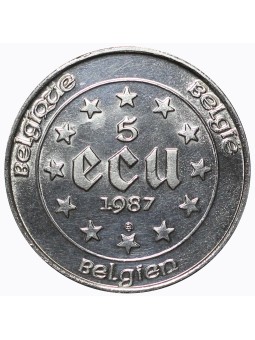 1987 BELGIO 5 ECU TRATTATI...