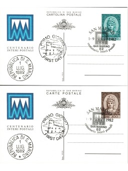 1982 SAN MARINO CARTOLINE...