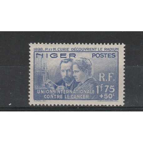 NIGER 1938 PIERRE & MARIE CURIE 1 VAL MLH MF5196