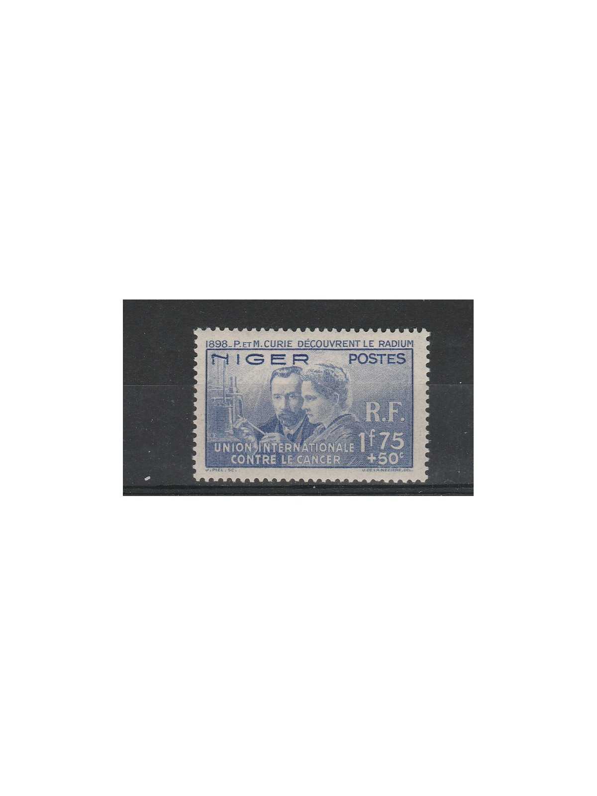 NIGER 1938 PIERRE & MARIE CURIE 1 VAL MLH MF5196