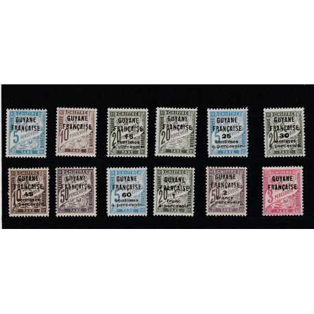 GUYANA GUYANE 1925-27 TASSE SOPRASTAMPATE 12 V MNH YV 1-12 MF51702