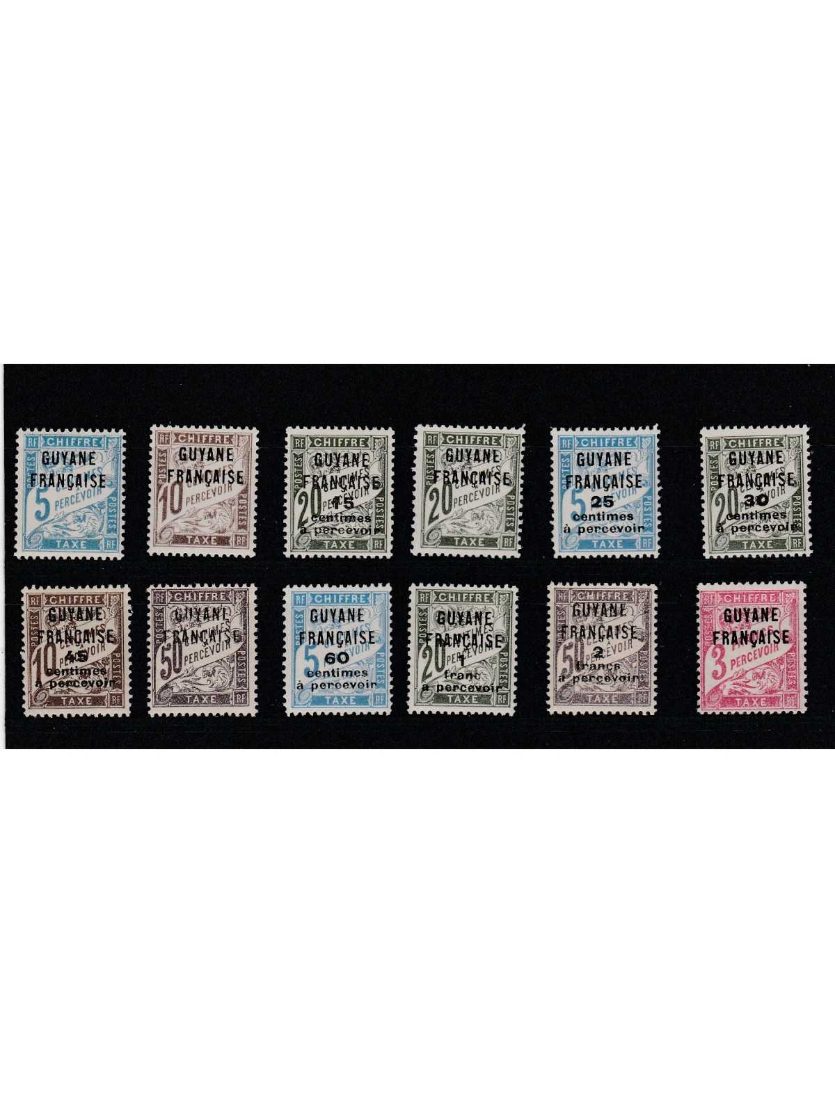 GUYANA GUYANE 1925-27 TASSE SOPRASTAMPATE 12 V MNH YV 1-12 MF51702