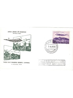 1959 FDC SAN MARINO I° VOLO...