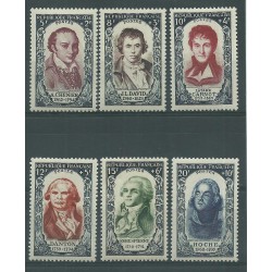 1950 FRANCIA SERIE CELEBRITA DEL XVIII SECOLO 6 VALORI NUOVI MNH MF7930