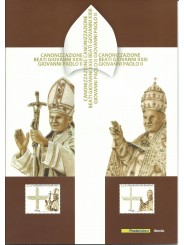 2014 REPUBBLICA ITALIANA FOLDER BEATIFICAZIONE GIOVANNI XXII E GIOVANNI PAOLO II MF25770