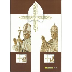 2014 REPUBBLICA ITALIANA FOLDER BEATIFICAZIONE GIOVANNI XXII E GIOVANNI PAOLO II MF25770