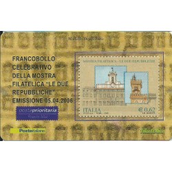 2006 TESSERA FILATELICA MOSTRA FILATELICA LE DUE REPUBBLICHE MF25765