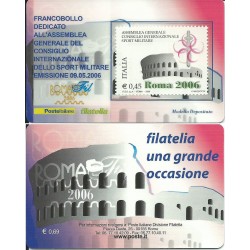 2006 TESSERA FILATELICACONSIGLIO SPORT MILITARE - ROMAFIL - MF25752