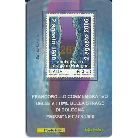 2006 TESSERA FILATELICA VITTIME DELLA STRAGE DI BOLOGNA MF25748