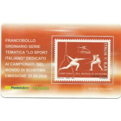 2006 TESSERA FILATELICA CAMPIONATI MONDIALI DI SCHERMA MF25739