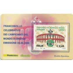 2006 TESSERA FILATELICA CAMPIONATIO DEL MONDO DI BRIDGE MF25951