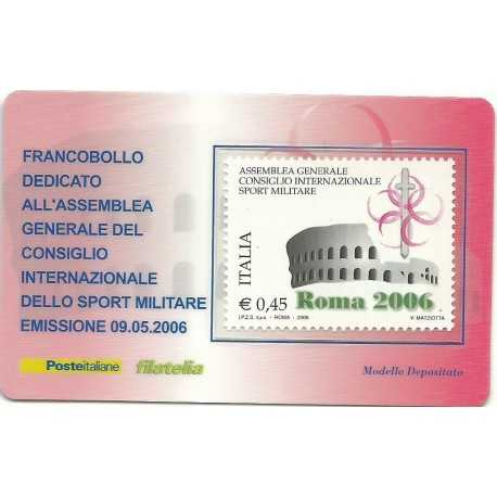 2006 TESSERA FILATELICA ASSEMBLEA GENERALE CONSIGLIO SPORT MILITARE MF25956