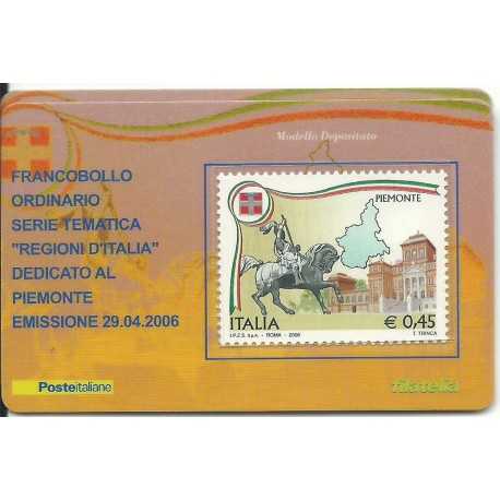 2006 TESSERA FILATELICA REGIONI D'ITALIA - IL PIEMONTE MF25962