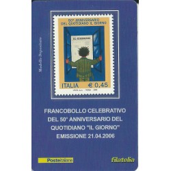 2006 TESSERA FILATELICA 50 ANN DEL QUOTIDIANO IL GIORNO MF25970