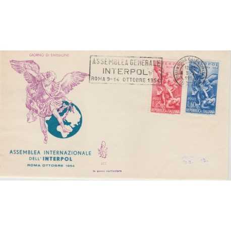 1954 FDC VENETIA ITALIA N.232 INTERPOL NON VIAGGIATA MF52164