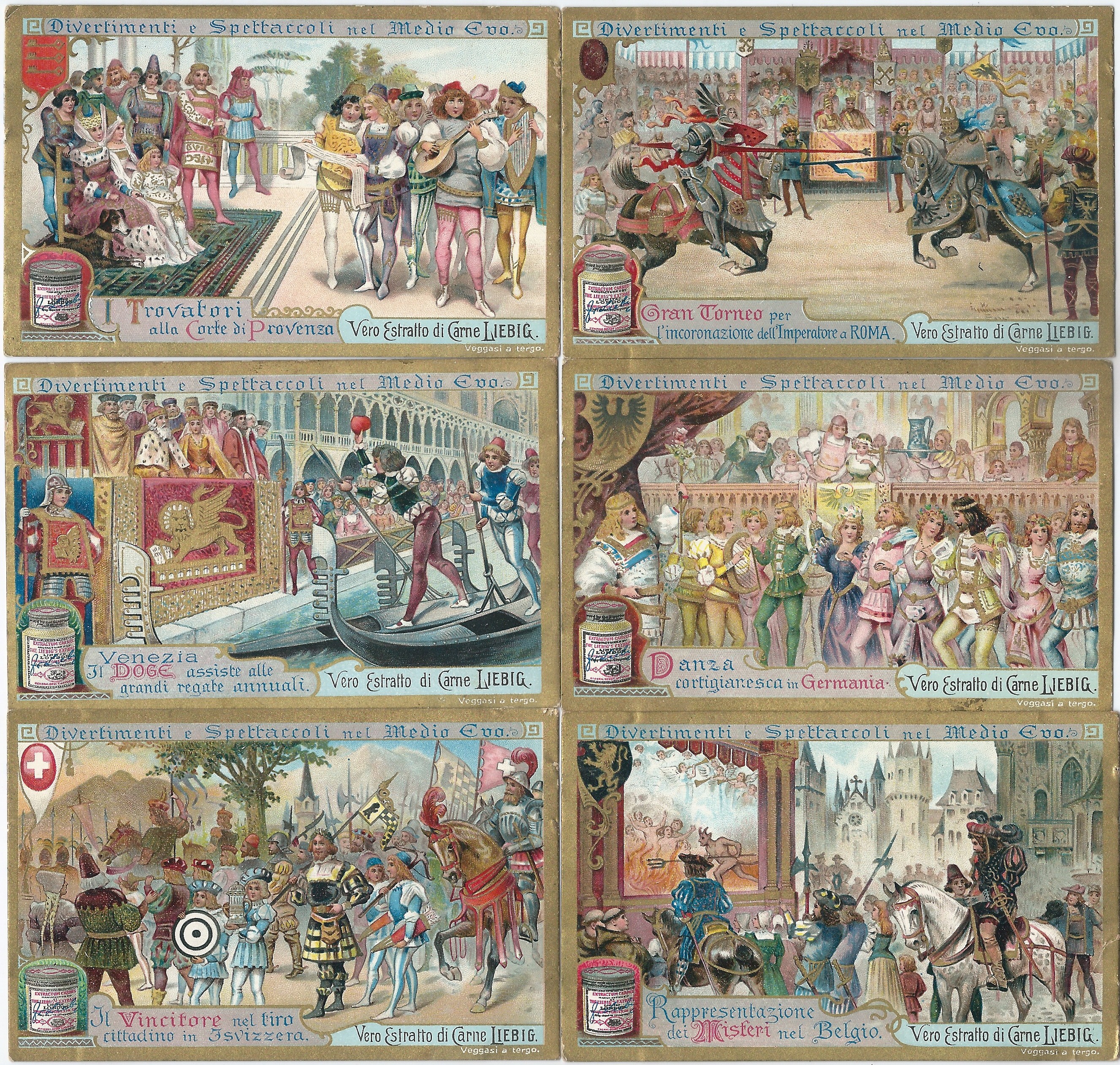CIF N° 700 SAN N° 699 ITA FIGURINE LIEBIG DIVERTIMENTI NEL MEDIO EVO _ Ed 