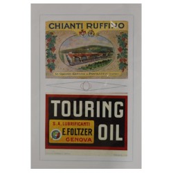 1921 CHIANTI RUFFINO E TOURING OIL PUBBLICITA' D'EPOCA - ORIGINALI -