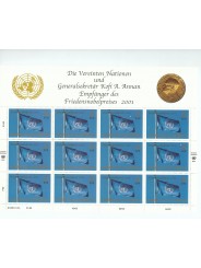 2001 ONU O.N.U. VIENNA PREMIO NOBEL PER LA PACE KOFI A. ANNAN MINIFOGLIO 1 MF MNH MF26094