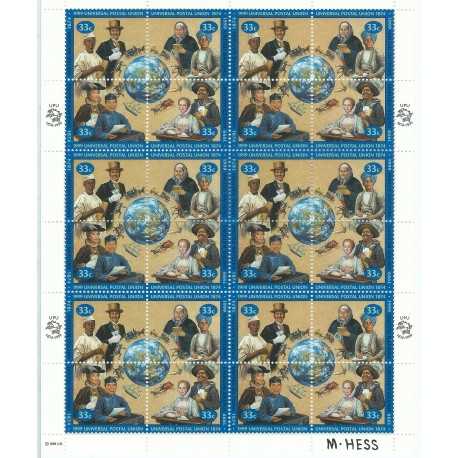 1999 ONU O.N.U. NEW YORK 125° ANNIVERS. U.P.U. MINIFOGLIO 1 MF MNH MF26095