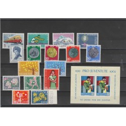 1962 SVIZZERA ANNATA COMPLETA 15 VALORI - 1 BF NUOVI INTEGRI MF52521