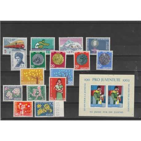 1962 SVIZZERA ANNATA COMPLETA 15 VALORI - 1 BF NUOVI INTEGRI MF52521 1962 SVIZZERA ANNATA COMPLETA 15 VALORI - 1 BF NUOVI INTEGRI MF52521
