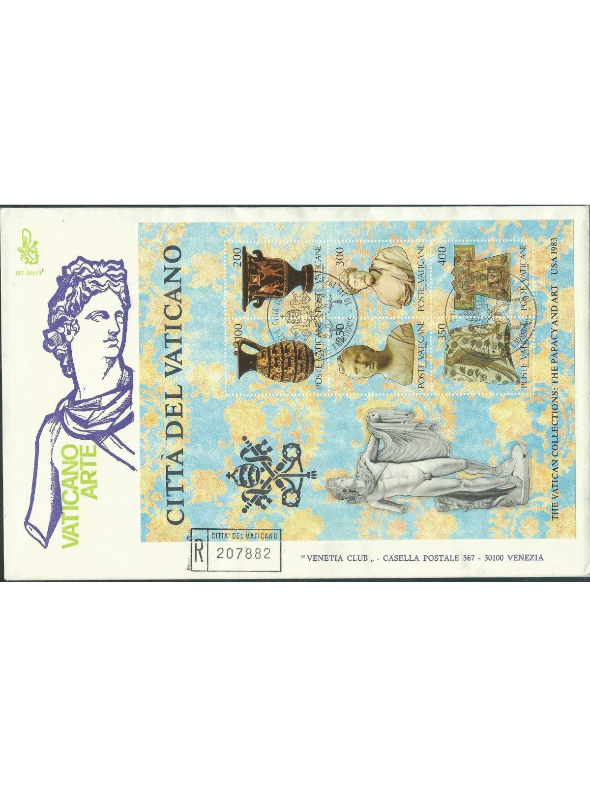 1983 FDC VENETIA 181/bis VATICANO VATICAN CITY ARTE BF VIAGGIATA RACCOMANDATA MF26188