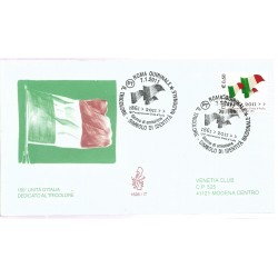2011 FDC VENETIA 1628 ITALIA 150° UNITA D'ITALIA TRICOLORE MF26315