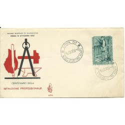 1955 FDC VENETIA N. 107/IT ITALIA 100 ANN ISTRUZIONE PROFESSIONALE NON VIAGGIATA MF26377