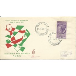 1955 FDC VENETIA N. 244 ITALIA REDDITI NON VIAGGIATA MF26386