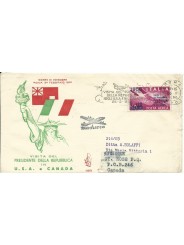 1956 FDC VENETIA N. 115/IT ITALIA VISTITA PRESIDENTE USA - CANADA NON VIAGGIATA MF26661