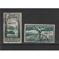 1951 TRIESTE A ALBERI 2 VALORI USATI MF52605