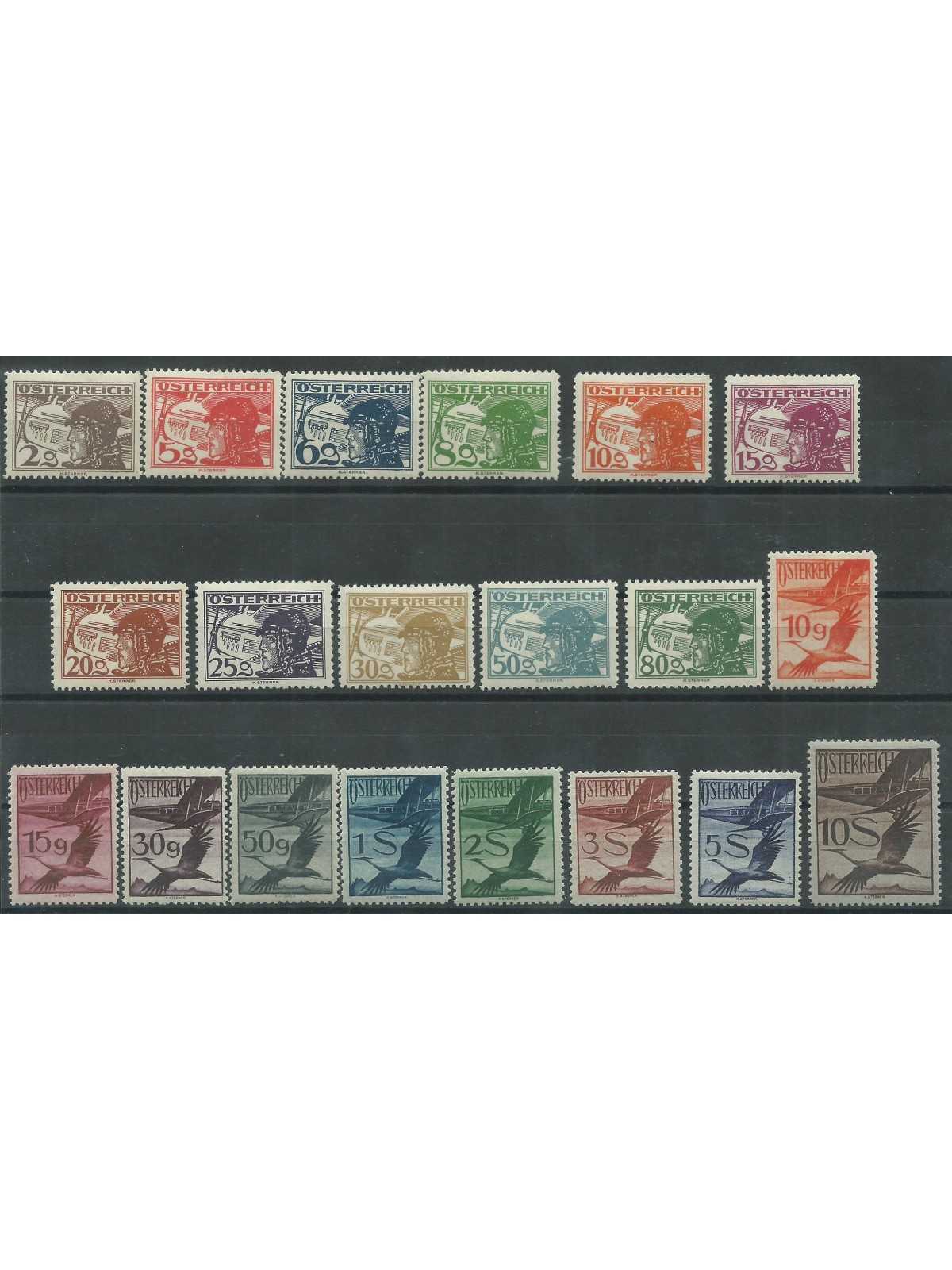 1925 AUSTRIA OSTERREICH PILOTA E UCCELLI 4 VAL MLH MF50376