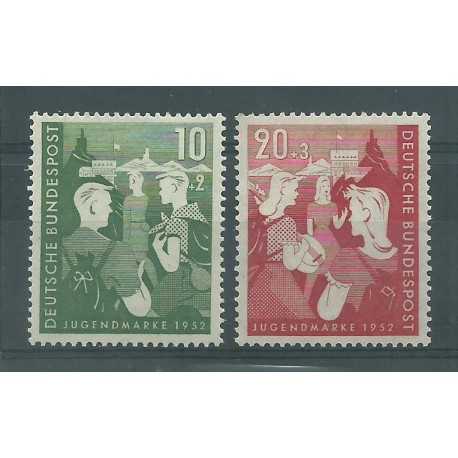 1952 GERMANIA FEDERALE OPERE PER LA GIOVENTU 2 VAL MNH MF26503