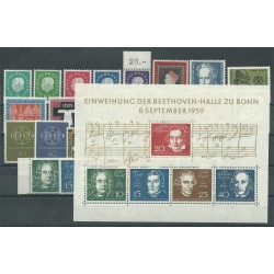 1959 GERMANIA FEDERALE ANNATA COMPLETA 26 V + 1 BF NUOVI MNH MF26587
