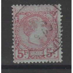 1885 MONACO EFFIGIE CARLO III 5 FR UN VAL USATO UNIF N 10 MF52906