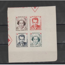 1949 MONACO PRO CROCE ROSSA QUARTINA ND MNH MF52907