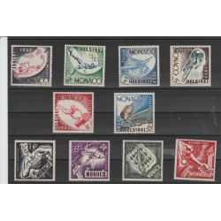 1953 MONACO SERIE OLIMPIADI DI HELSINKI 10 VALORI NUOVI MNH MF52797