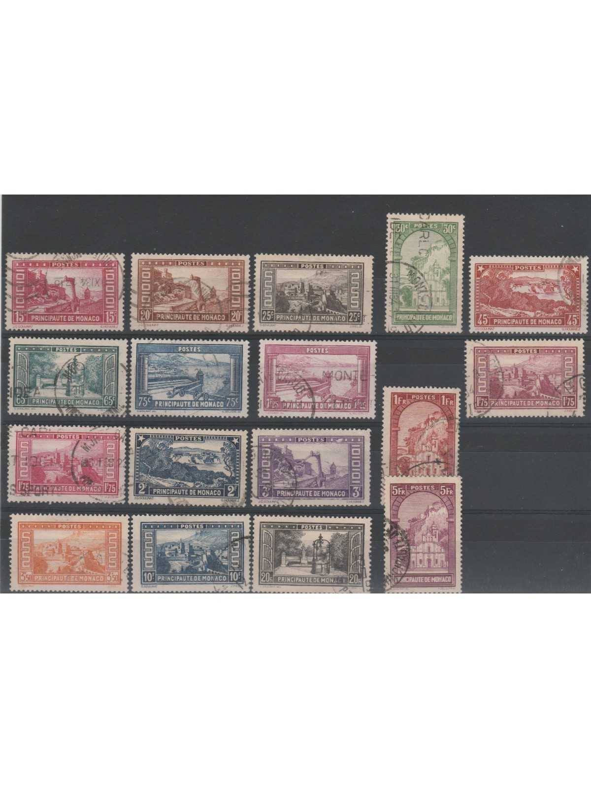 1922 MONACO EFFIGIE E VEDUTE 11 VAL USATI MF52736